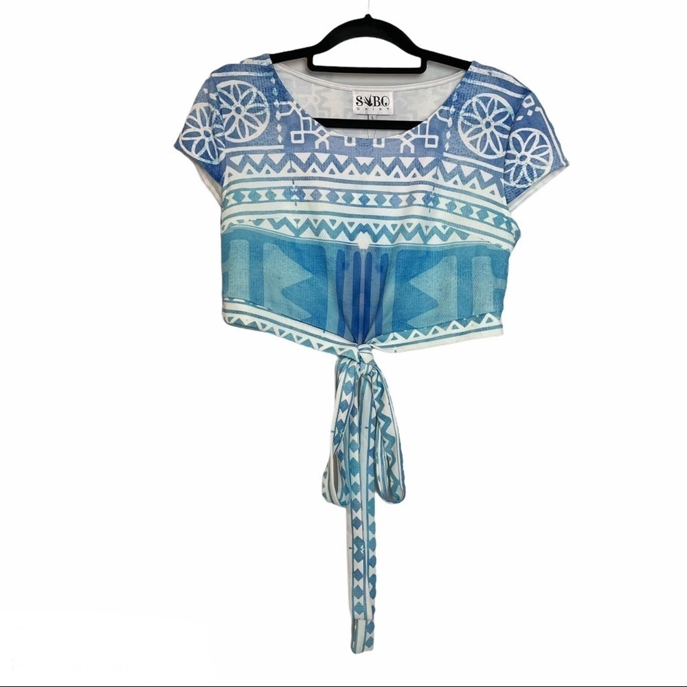 🎉 Host Pick 🎉 SABO Cropped Double Waist Tie Cap Sleeve Top